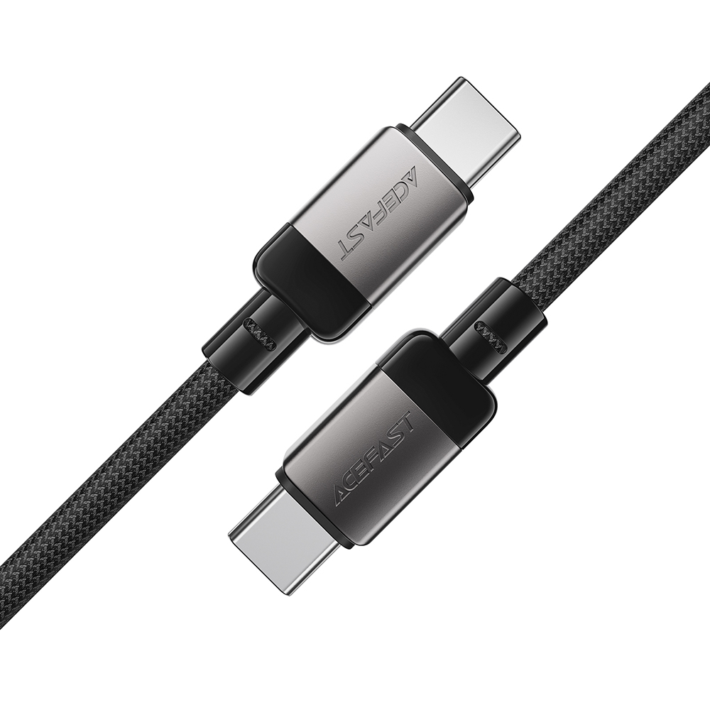 Кабел за данни тип C към тип C, 60 W, бързо зареждане, 1,2 м - Черен