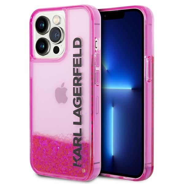 Калъф за iPhone 14 Pro Max - Karl Lagerfeld Hardcase Liquid Glitter (KLHCP14XLCKKVF) - Розов Elong
