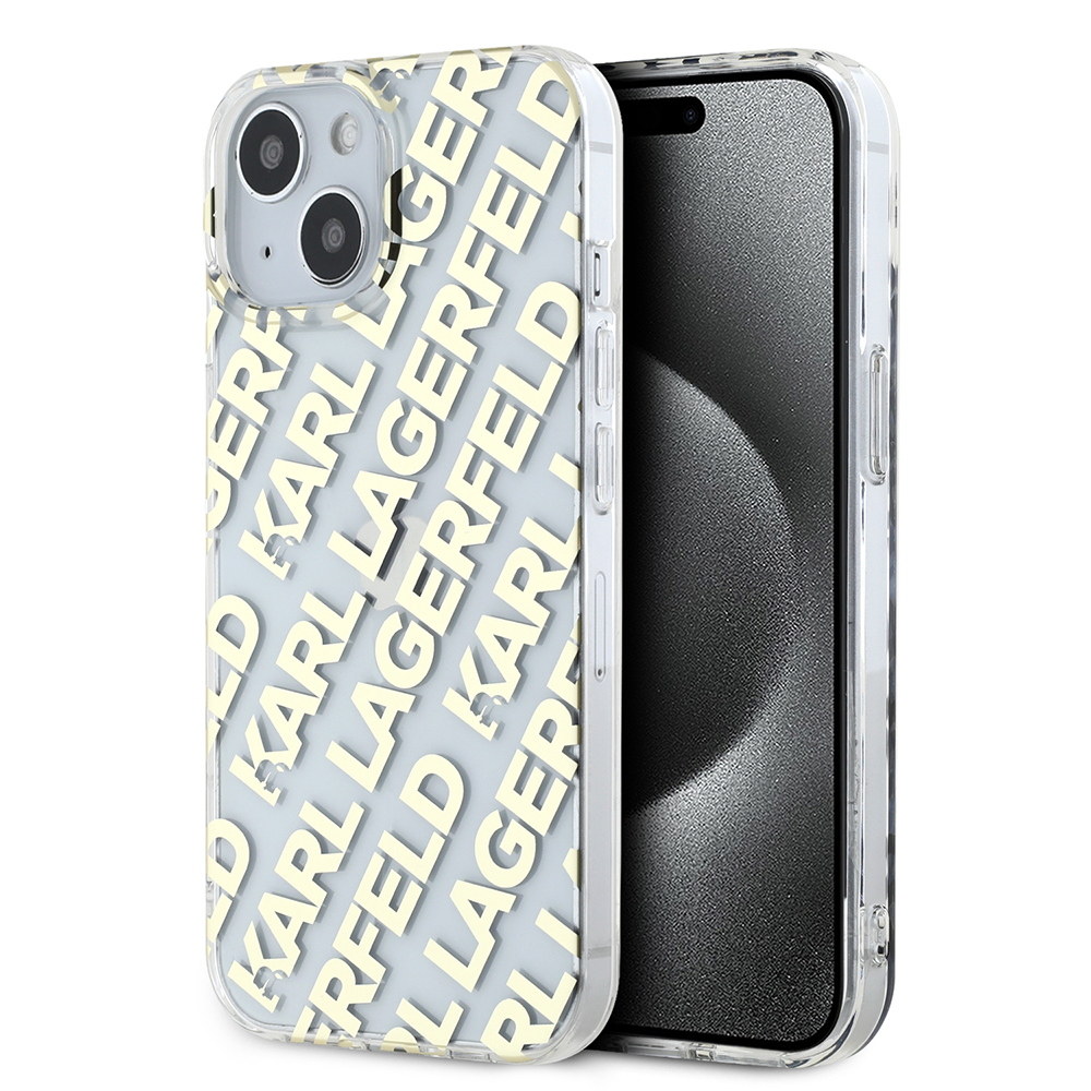 Калъф за iPhone 15 - Karl Lagerfeld IML Luxury (KLHCHCP15SHKFOEMD) - Златист Fullover Logo