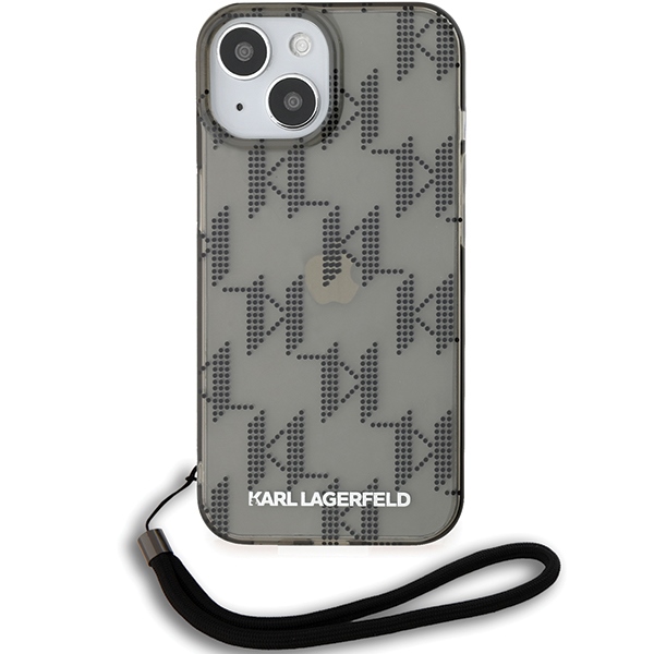Калъф за iPhone 15 - Karl Lagerfeld IML Luxury (KLHCCHCP15SHKKDPNSK) - Mono KL Pattern&Cord