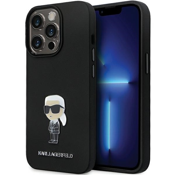Калъф за iPhone 14 Pro Max - Karl Lagerfeld Silicone (KLHCP14XSMHKHKNPK) - Ikonik Metal Pin