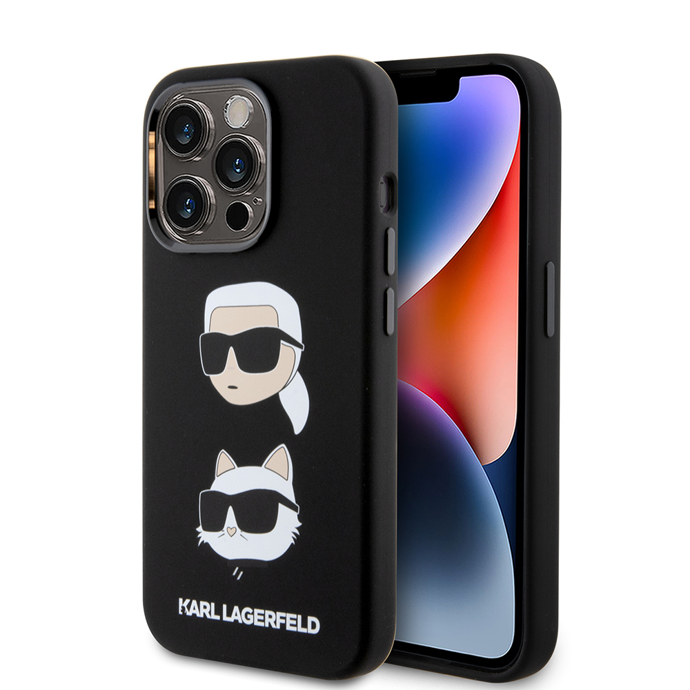 Калъф за iPhone 15 Pro - Karl Lagerfeld Silicone (KLHCP15LSDHKCNK) - Karl&Choupette Head