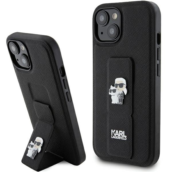 Калъф за iPhone 15 - Karl Lagerfeld Saffiano Gripstand (KLHCP15SGSAKCPK) - Karl&Choupette