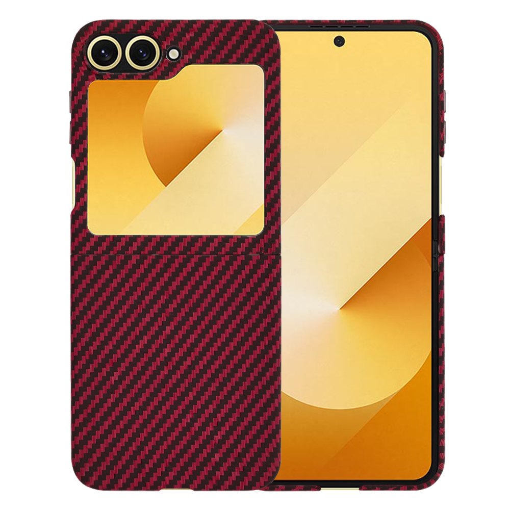 Калъф за Samsung Galaxy Z Flip6 / Flip7 FE - Techsuit Carbonite FiberShell - Червен