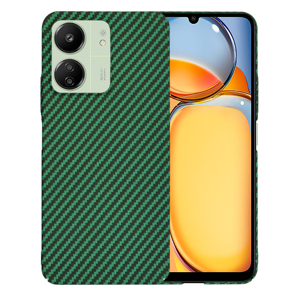 Калъф за Xiaomi Redmi 13C 4G / Redmi 13C 5G / Poco C65 - Techsuit Carbonite FiberShell - Зелен