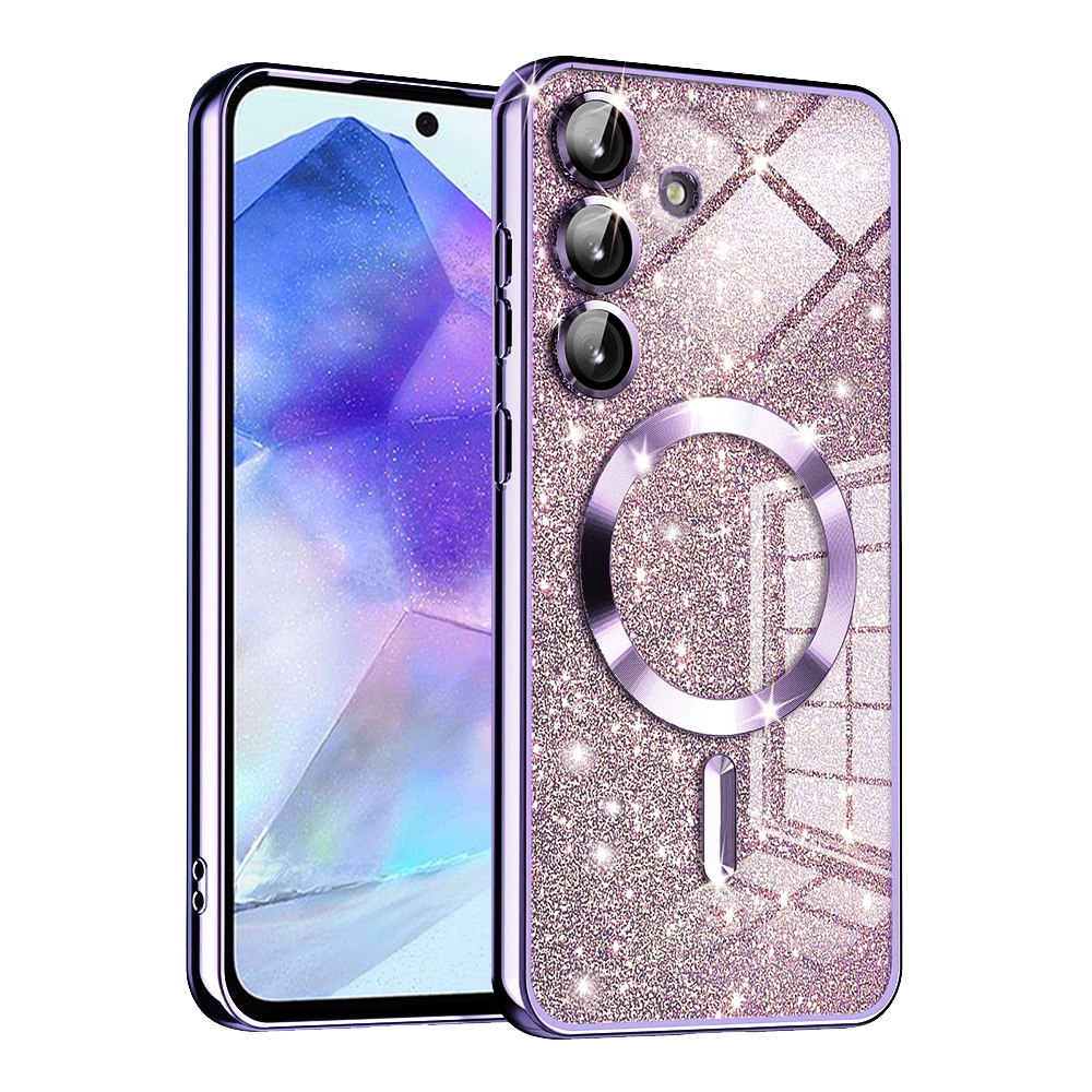 Калъф за Samsung Galaxy A55 5G - Techsuit Luxury Glitter MagSafe - Светло лилав