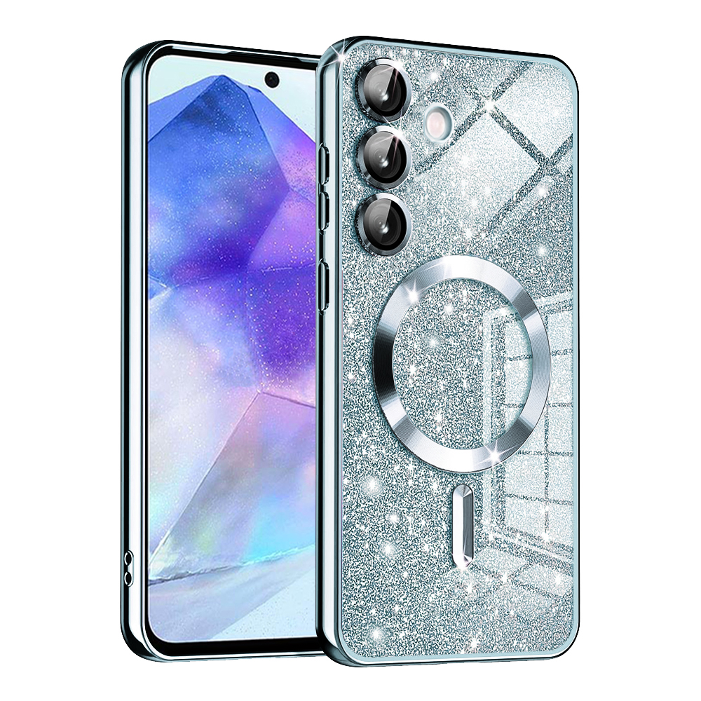 Калъф за Samsung Galaxy A55 5G - Techsuit Luxury Glitter MagSafe - Светлосин