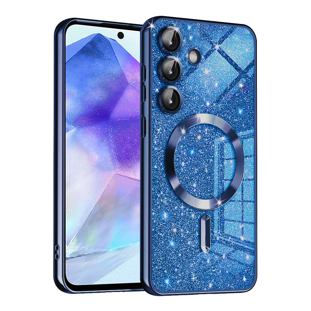 Калъф за Samsung Galaxy A55 5G - Techsuit Luxury Glitter MagSafe - Deep Син