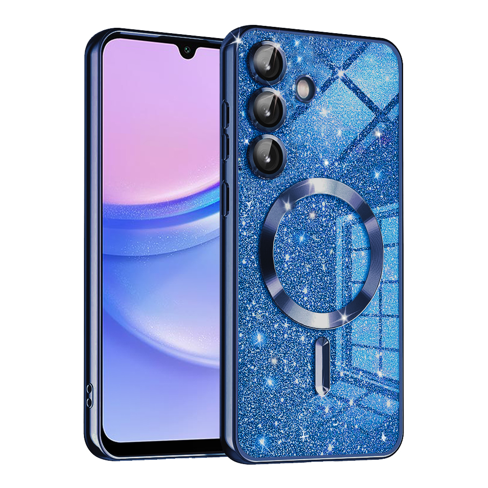Калъф за Samsung Galaxy A15 4G / A15 5G - Techsuit Luxury Glitter MagSafe - Deep Син