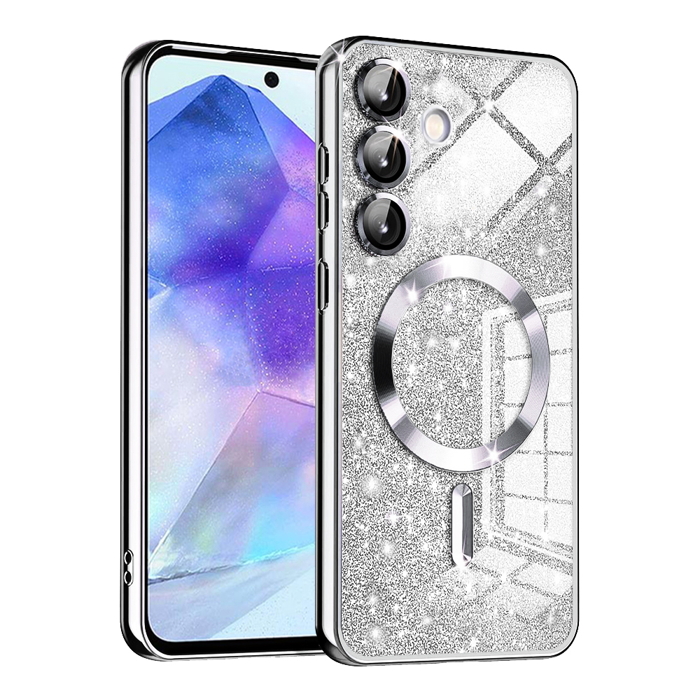 Калъф за Samsung Galaxy A55 5G - Techsuit Luxury Glitter MagSafe - Сребрист