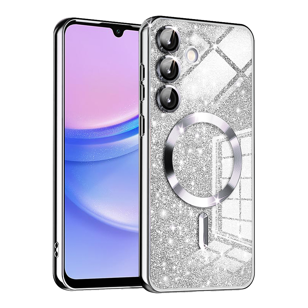 Калъф за Samsung Galaxy A15 4G / A15 5G - Techsuit Luxury Glitter MagSafe - Сребрист