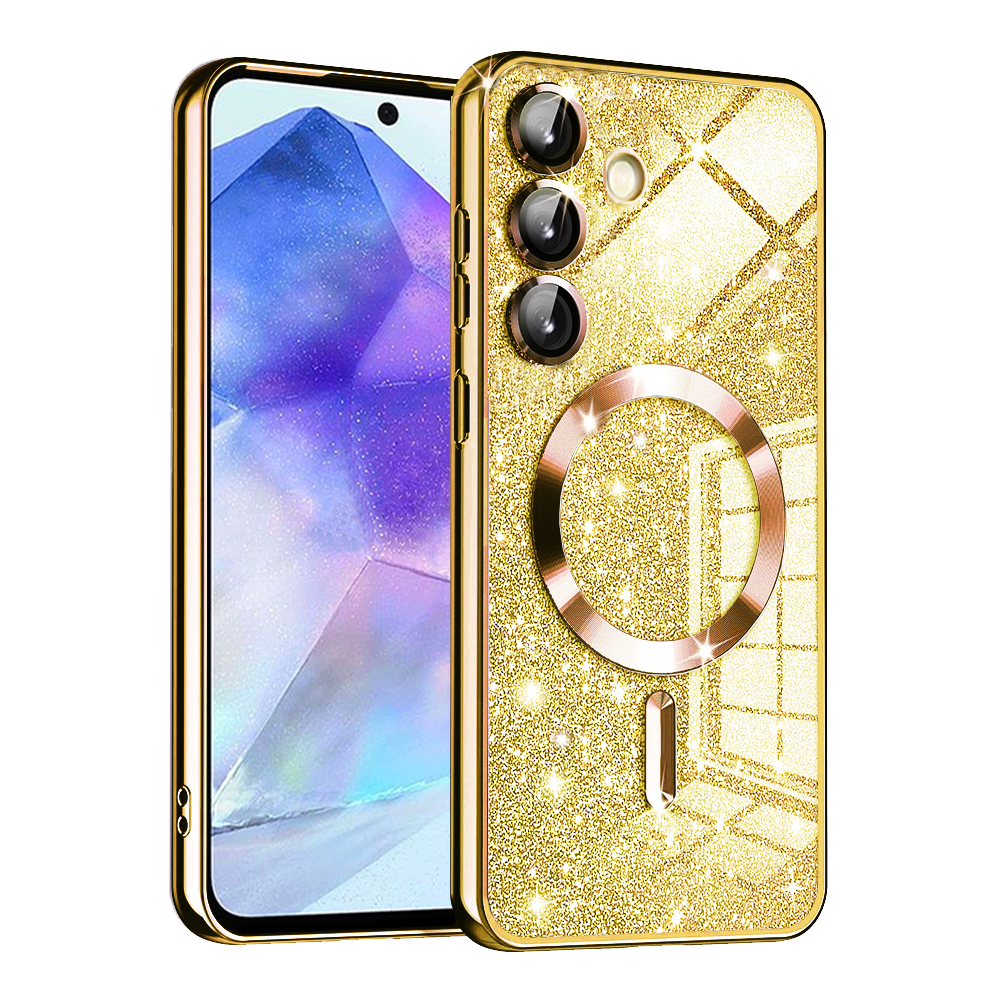 Калъф за Samsung Galaxy A55 5G - Techsuit Luxury Glitter MagSafe - Златен
