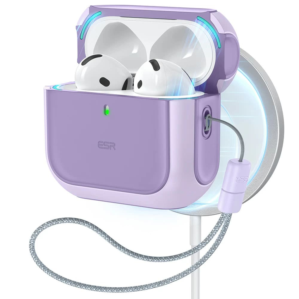 Калъф за Apple AirPods 4 - ESR Orbit Hybrid HaloLock - Лилав