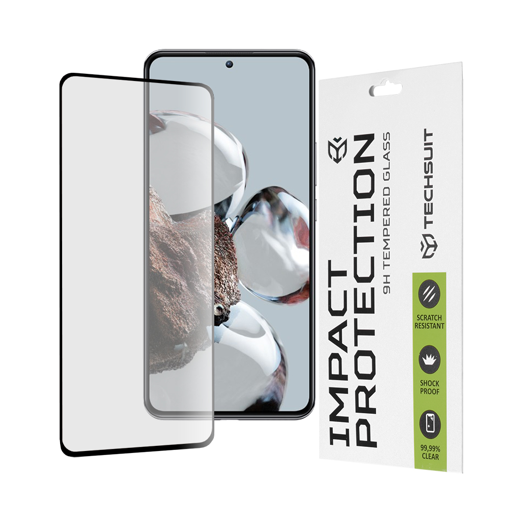 Калъф за Xiaomi 12T / 12T Pro - Techsuit 111D Full Cover / Full Glue Glass - Черен