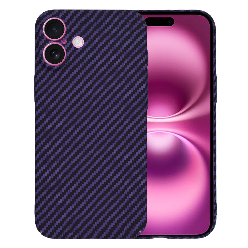 Калъф за iPhone 16 Plus - Techsuit Carbonite FiberShell - Лилав