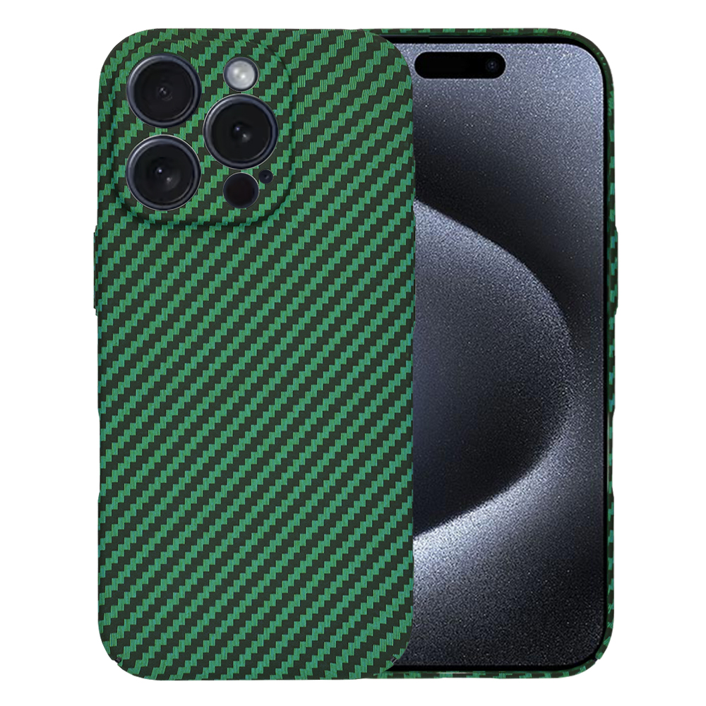 Калъф за iPhone 15 Pro - Techsuit Carbonite FiberShell - Зелен