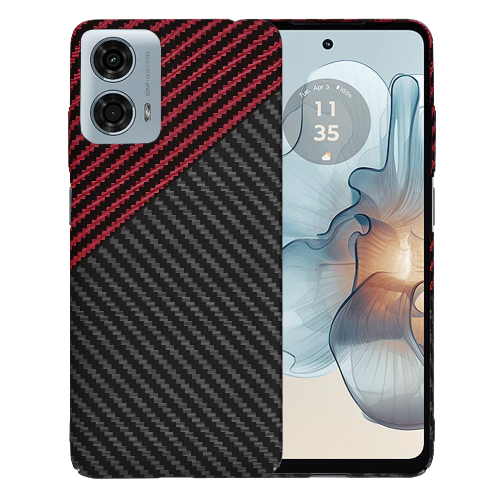 Калъф за Motorola Moto G24 Power - Techsuit Carbonite FiberShell - Червен Vortex