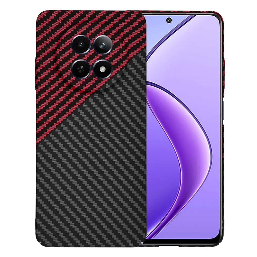 Калъф за Realme 12 / 12x - Techsuit Carbonite FiberShell - Червен Vortex