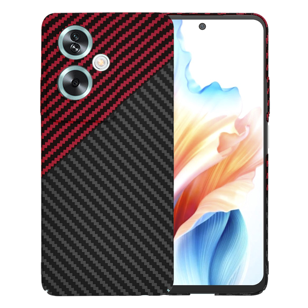Калъф за Oppo A79 5G / OnePlus Nord N30 SE - Techsuit Carbonite FiberShell - Червен Vortex