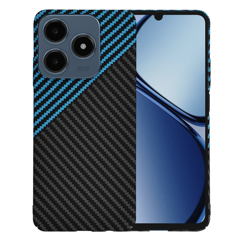 Калъф за Realme C61 / Realme C63 - Techsuit Carbonite FiberShell - Син Pulse