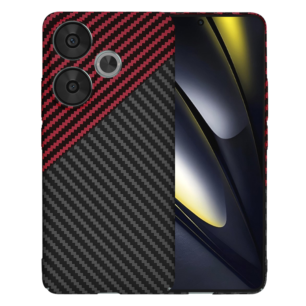 Капак за Xiaomi Poco F6 - Techsuit Carbonite FiberShell - Червен Vortex