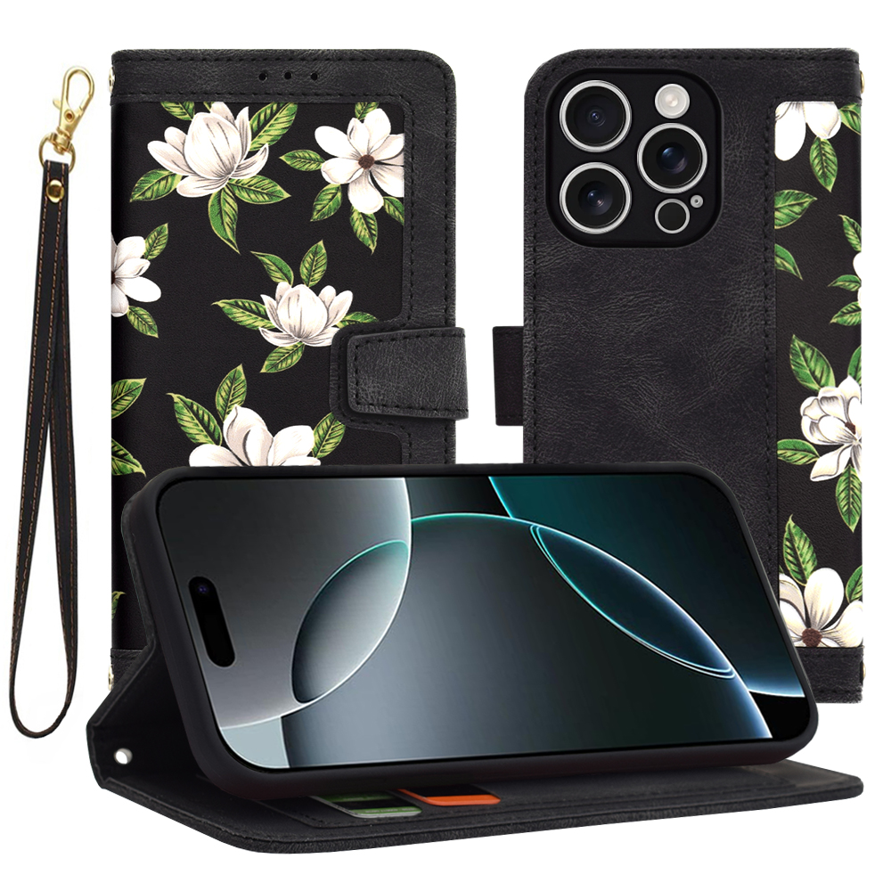 Калъф за iPhone 16 Pro - Techsuit FlipCraft - Flowers of the Dawn
