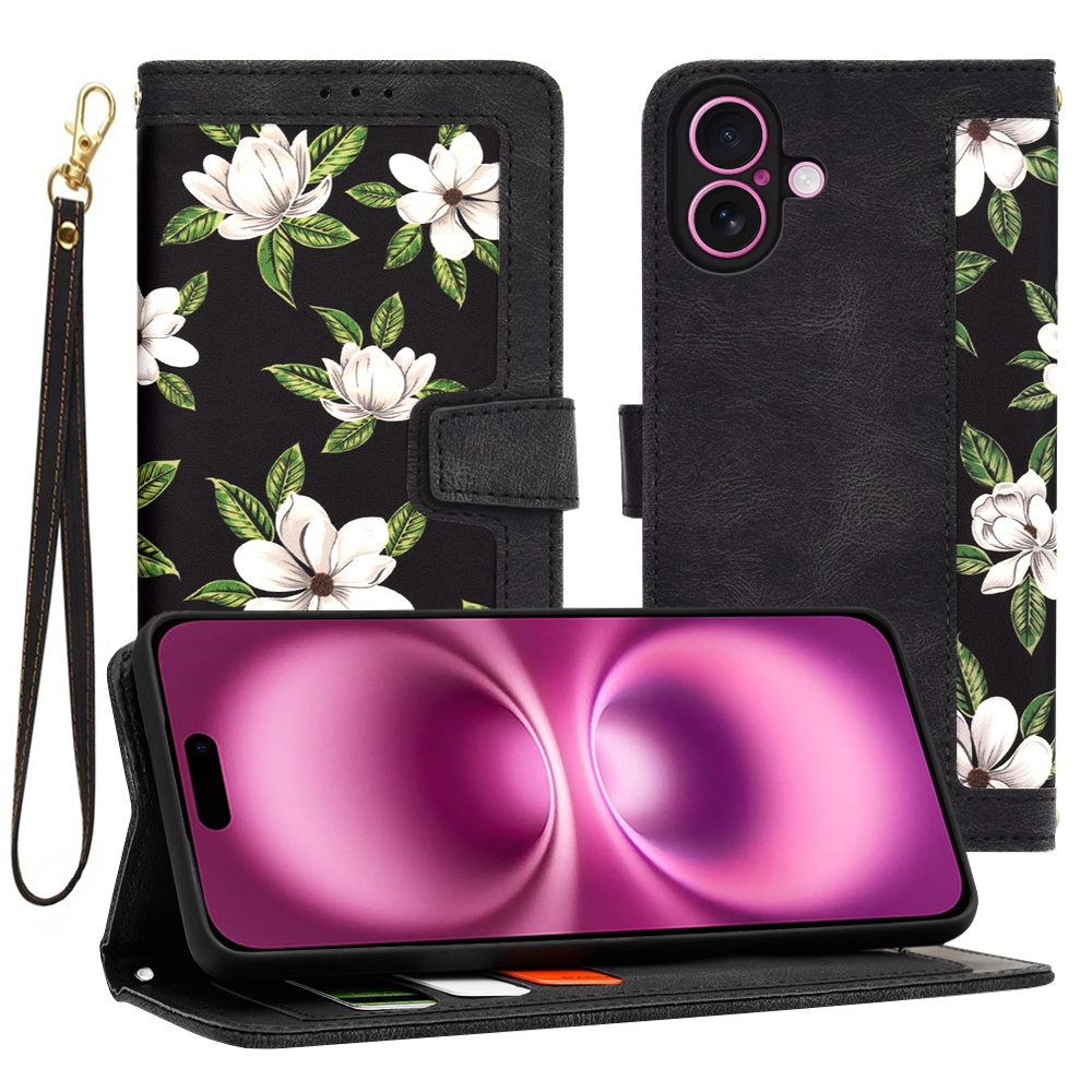 Калъф за iPhone 16 Plus - Techsuit FlipCraft - Flowers of the Dawn