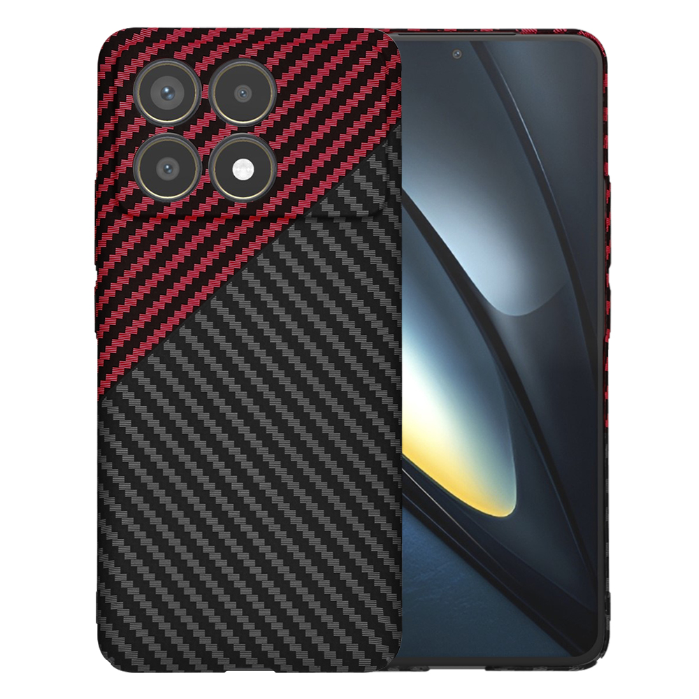 Калъф за Xiaomi Poco F6 Pro - Techsuit Carbonite FiberShell - Червен Vortex