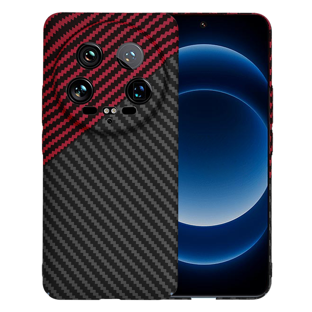 Калъф за Xiaomi 14 Ultra - Techsuit Carbonite FiberShell - Червен Vortex