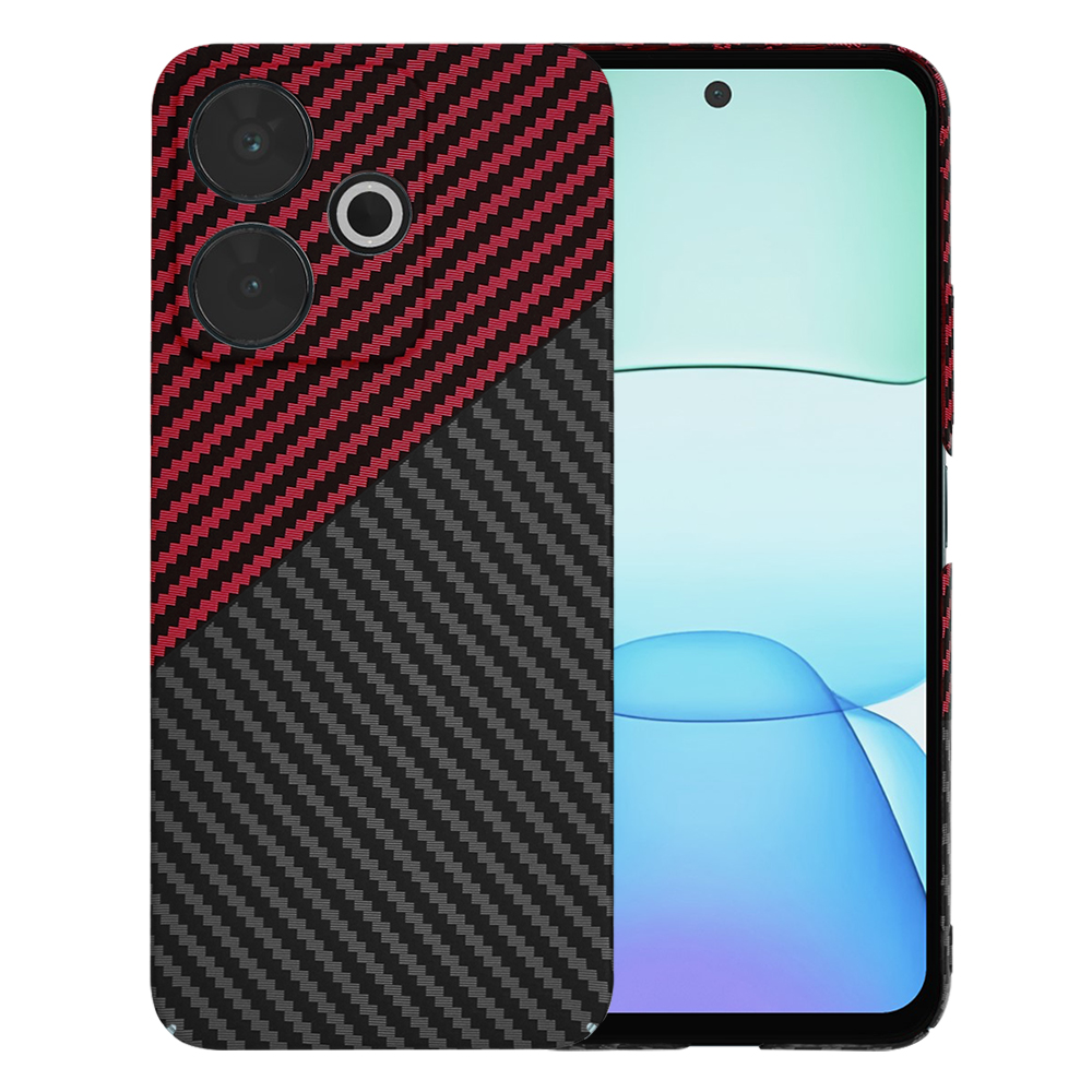 Калъф за Xiaomi Redmi 13 / Poco M6 4G - Techsuit Carbonite FiberShell - Червен Vortex