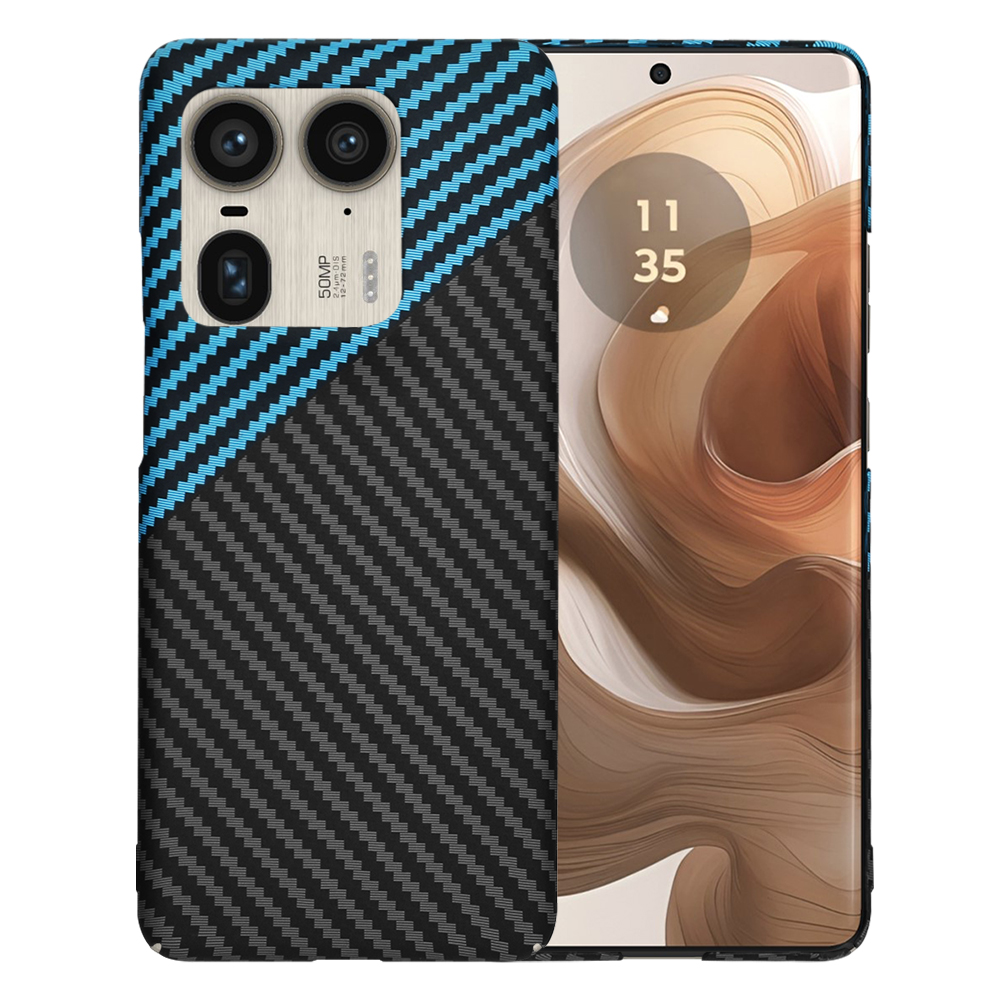 Калъф за Motorola Edge 50 Ultra - Techsuit Carbonite FiberShell - Син Pulse
