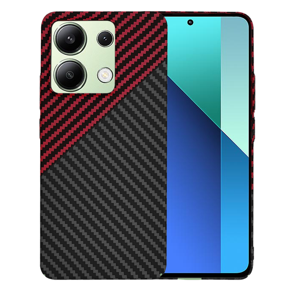 Калъф за Xiaomi Redmi Note 13 4G - Techsuit Carbonite FiberShell - Червен Vortex
