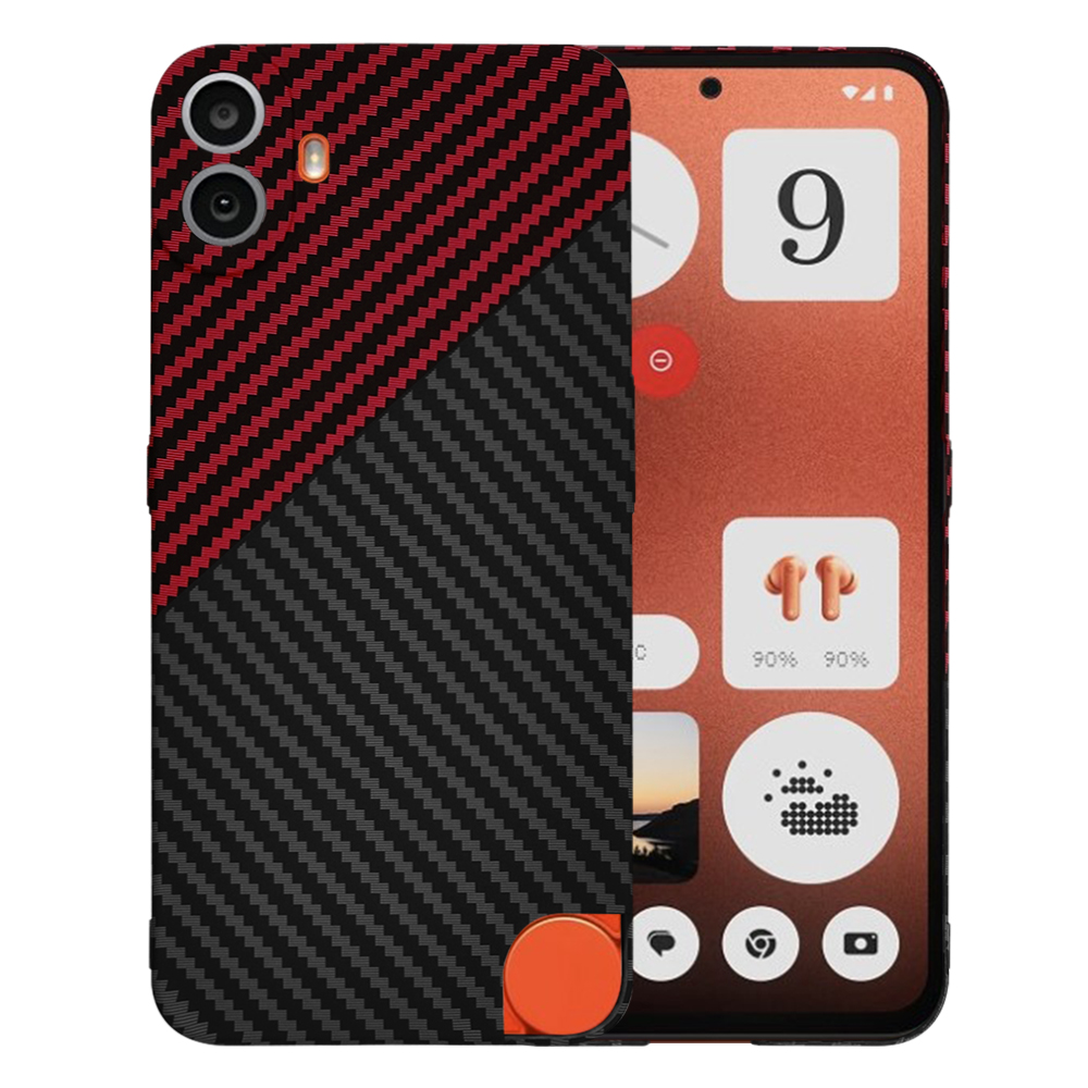 Калъф за нищо CMF Phone 1 - Techsuit Carbonite FiberShell - Червен Vortex