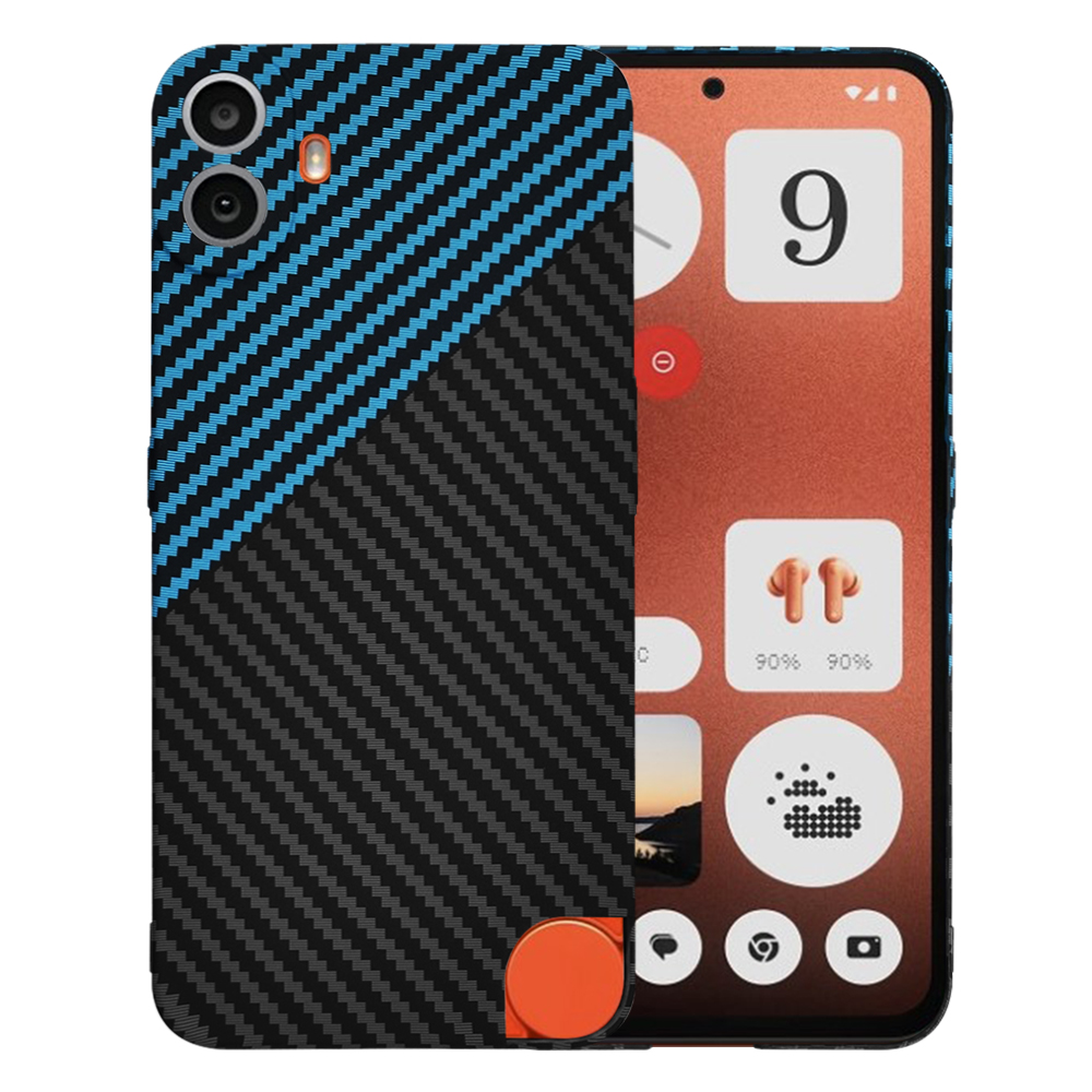 Калъф за нищо CMF Phone 1 - Techsuit Carbonite FiberShell - Син Pulse