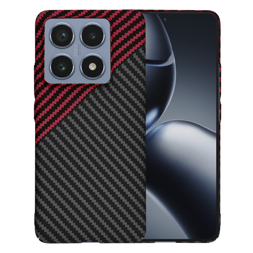 Калъф за Xiaomi 14T Pro - Techsuit Carbonite FiberShell - Червен Vortex