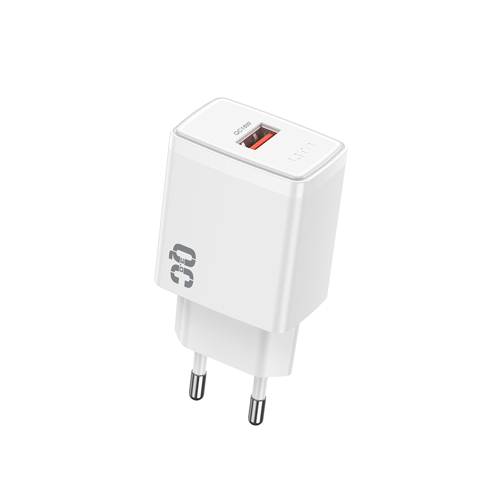 EU Plug зарядно, USB, 18W - Lito (LC08) - бяло
