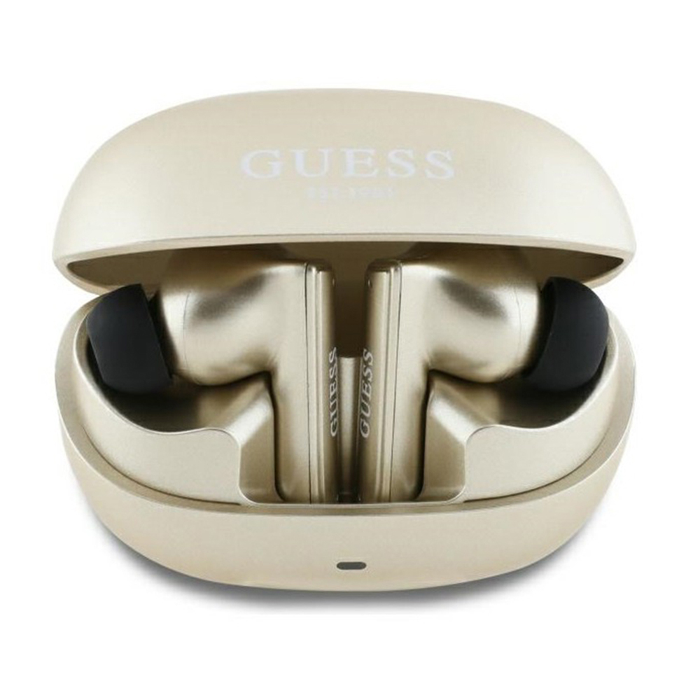 Истински безжични стерео Bluetooth слушалки - Guess Capsule Printed Logo (GUTWST88MCTGD) - Златни
