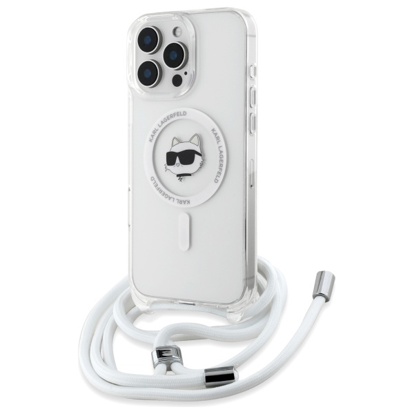 Калъф за iPhone 16 - Karl Lagerfeld IML Crossbody MagSafe (KLHMP16SHCCHCHNT) - Прозрачна глава на Choupette