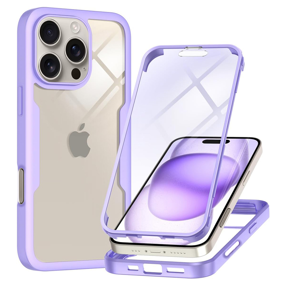 Калъф за iPhone 16 Pro Max + капак - Techsuit ColorVerse 360 Series - Лилав