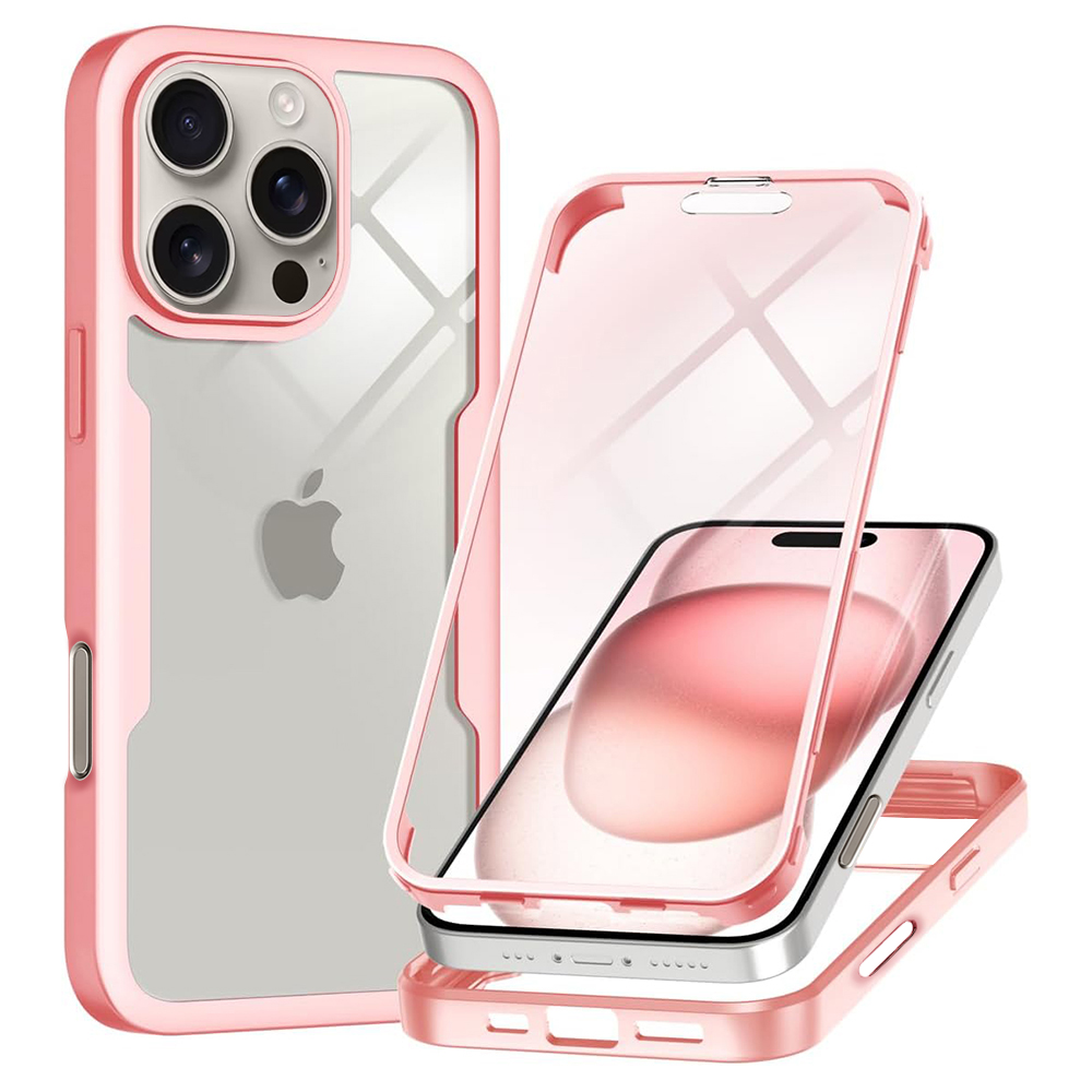 Калъф за iPhone 16 Pro Max + капак - Techsuit ColorVerse 360 Series - Розов