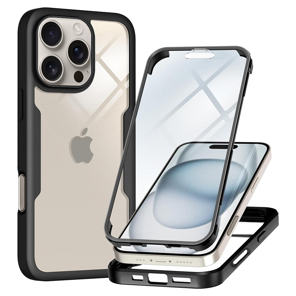 Калъф за iPhone 16 Pro Max + капак - Techsuit ColorVerse 360 Series - Черен