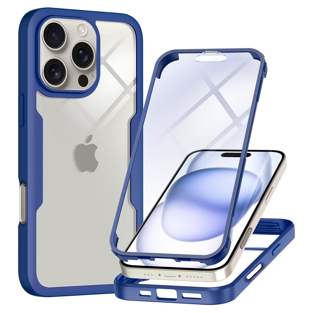 Калъф за iPhone 16 Pro Max + капак - Techsuit ColorVerse 360 Series - Син
