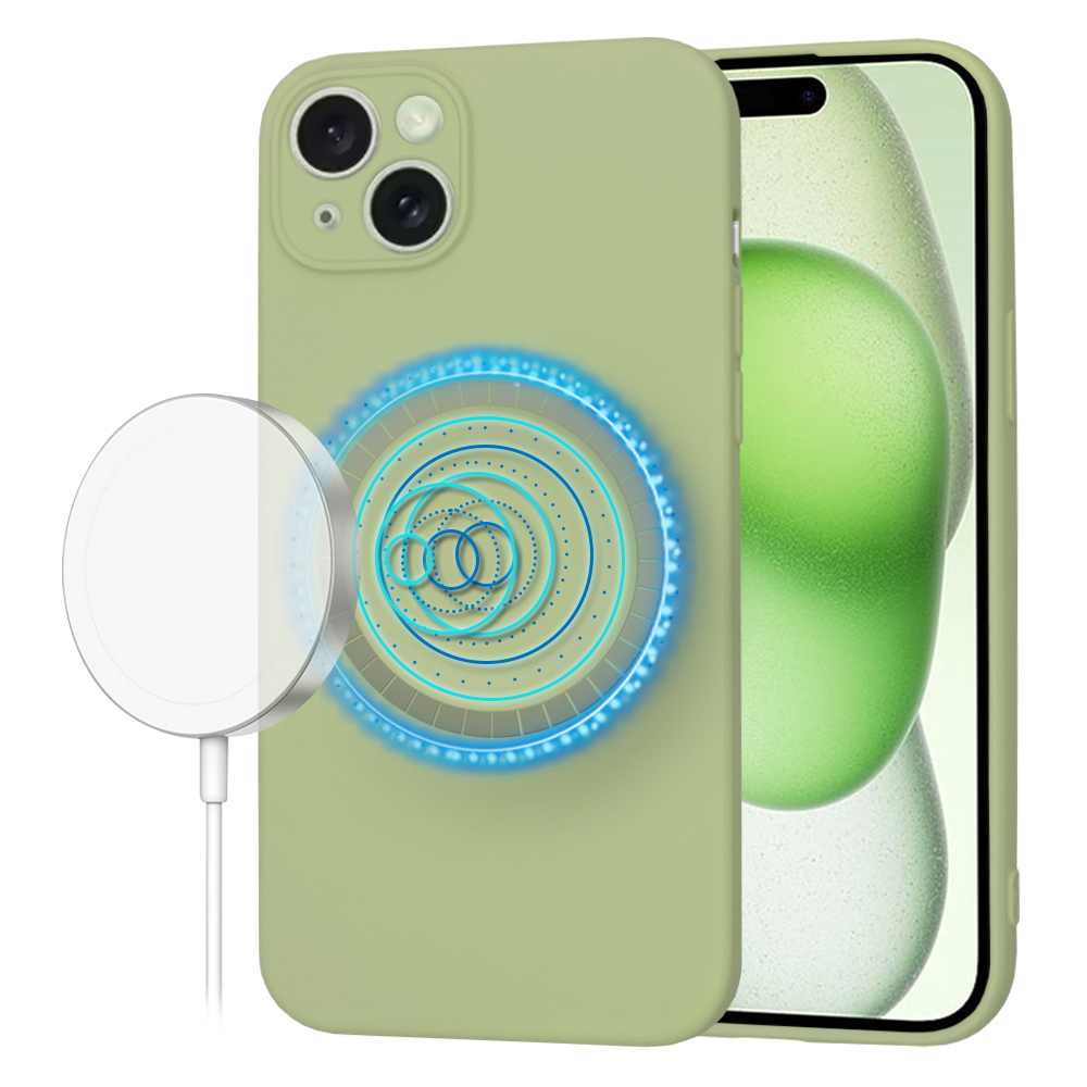 Калъф за iPhone 15 Plus - Techsuit SoftFlex MagSafe - Matcha