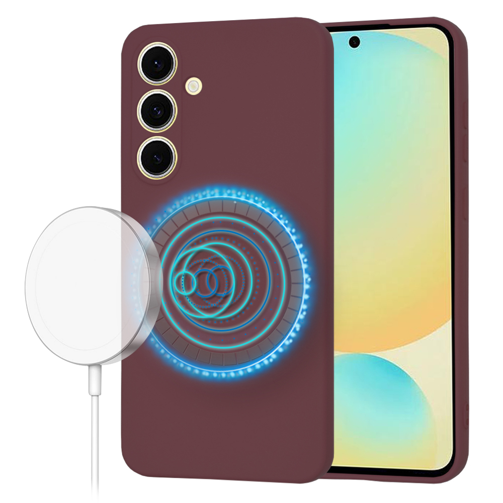 Калъф за Samsung Galaxy S24 FE - Techsuit SoftFlex MagSafe - Plum Червен