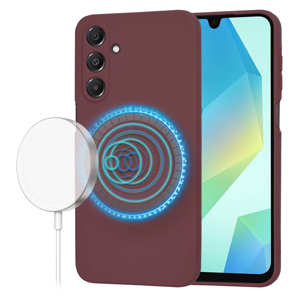 Калъф за Samsung Galaxy A16 4G / A16 5G - Techsuit SoftFlex MagSafe - Plum Червен