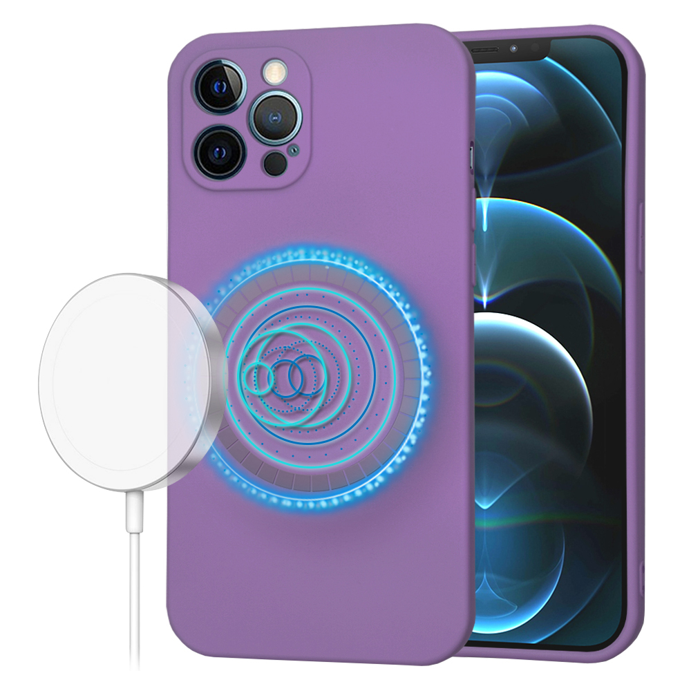 Калъф за iPhone 12 Pro Max - Techsuit SoftFlex MagSafe - Лилав