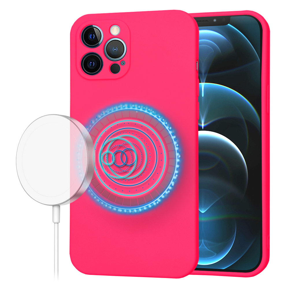 Калъф за iPhone 12 Pro Max - Techsuit SoftFlex MagSafe - Hot Розов