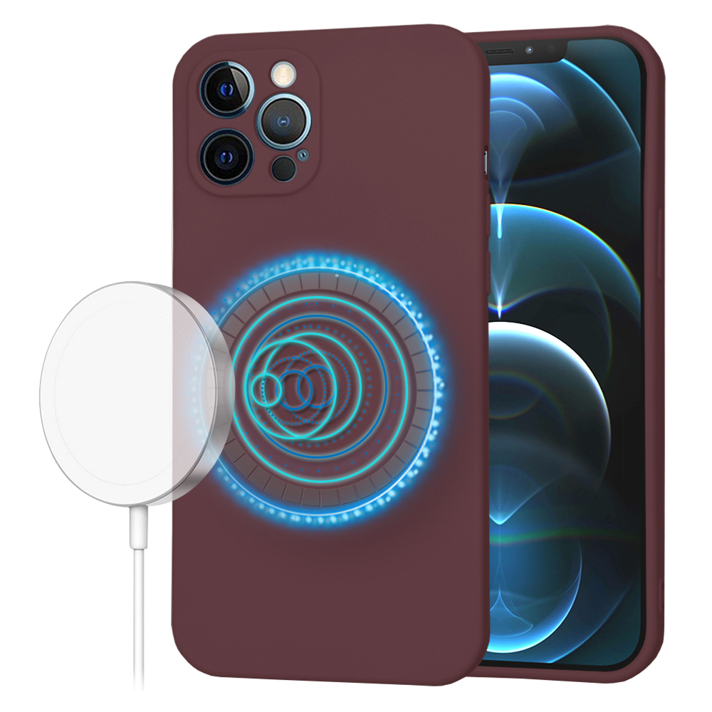 Калъф за iPhone 12 Pro Max - Techsuit SoftFlex MagSafe - Plum Червен