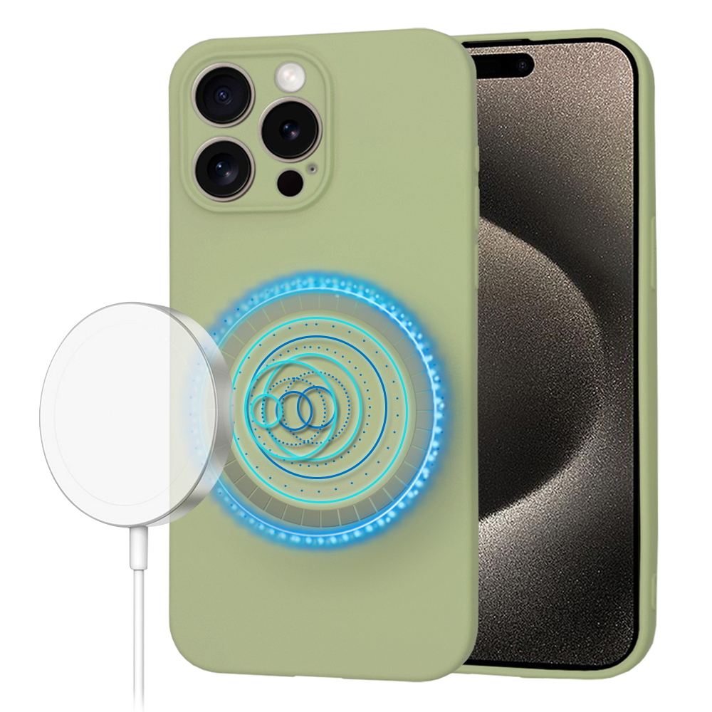 Калъф за iPhone 15 Pro Max - Techsuit SoftFlex MagSafe - Matcha