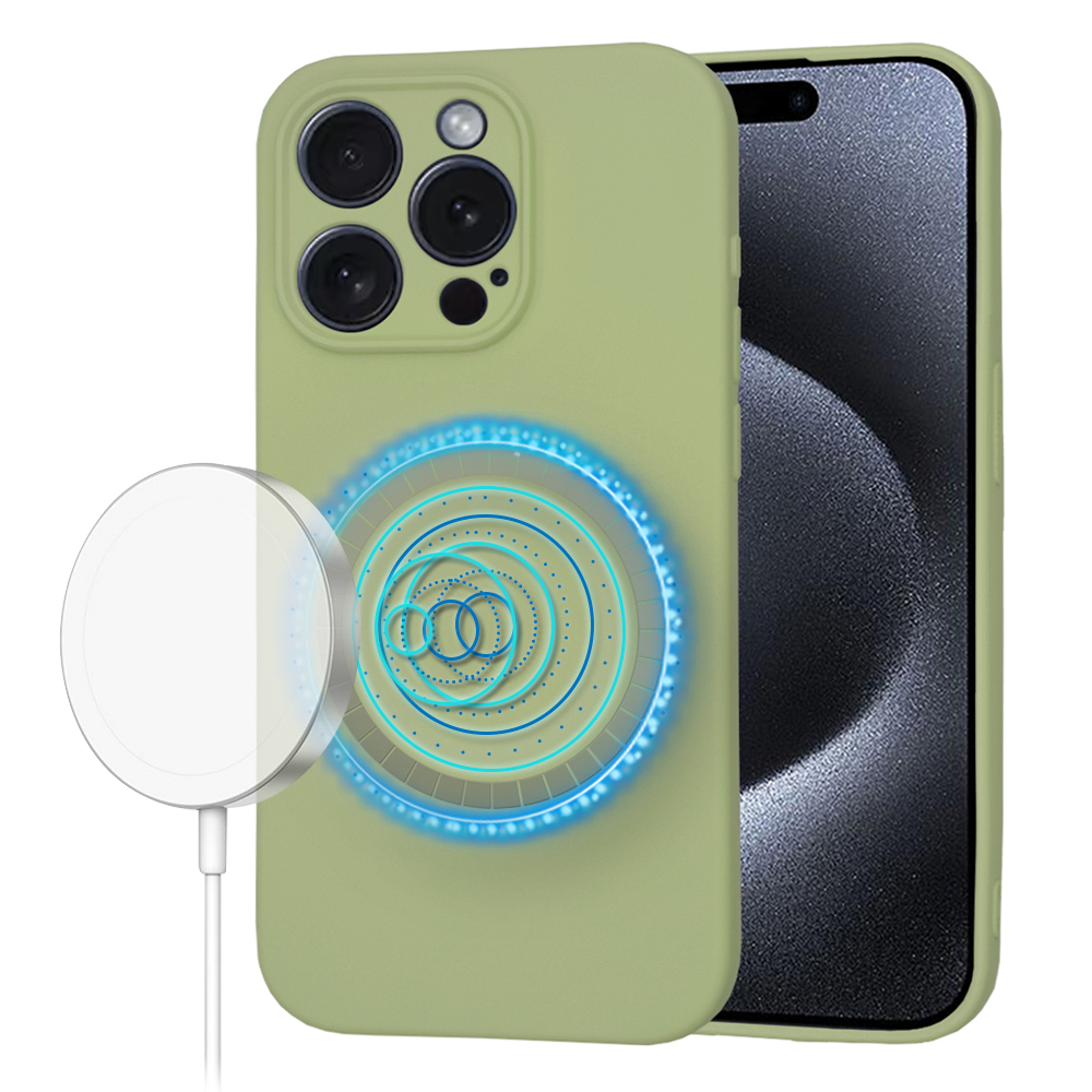 Калъф за iPhone 15 Pro - Techsuit SoftFlex MagSafe - Matcha
